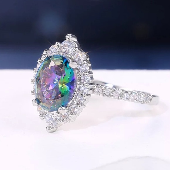 NEW Luxury 💎 Diamond Bague Sterling Silver Ring - Picture 7 of 8